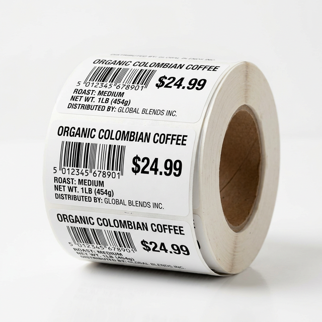 Etiquetas de producto con código de barras