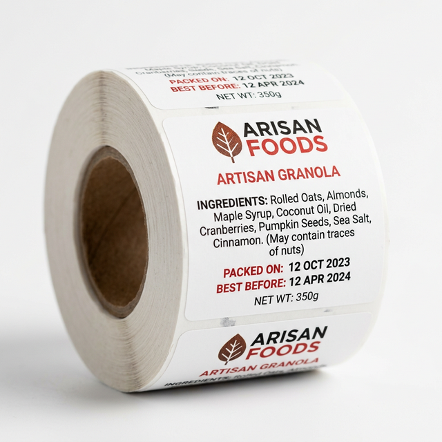 Etiquetas para alimentos con ingredientes