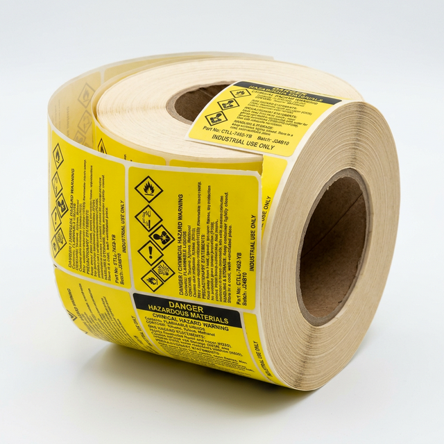 Etiquetas industriales de advertencia